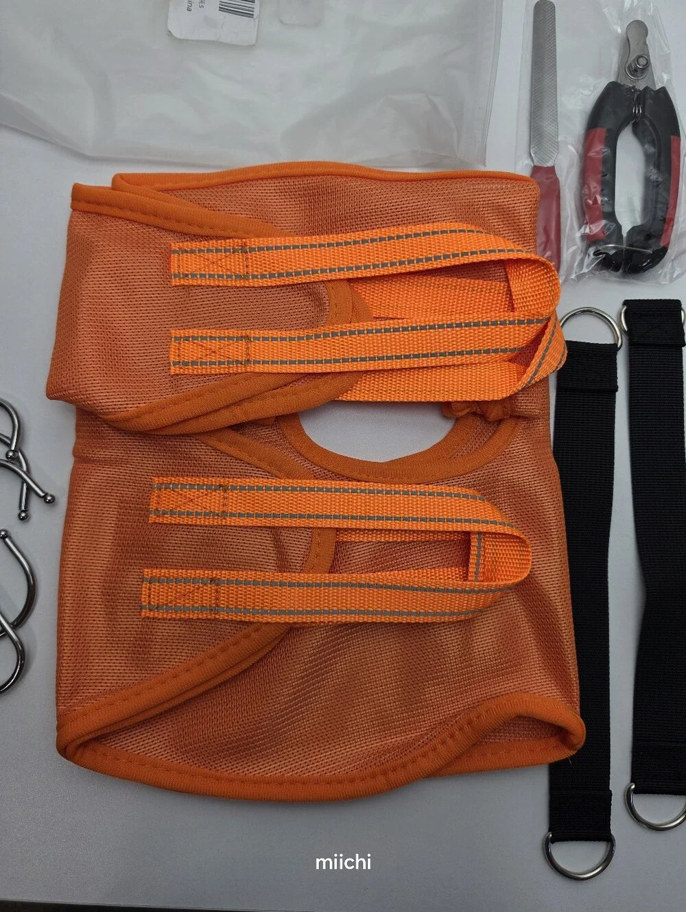Orange Dog Grooming Harness and Tool Set Size Small